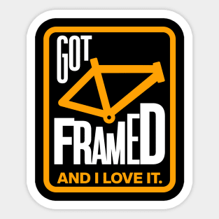 Got Framed Funny Bicycle Design Sticker